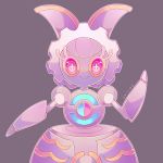  bunny bunny_focus commentary creature english_commentary gen_7_pokemon grey_background highres isathepanda looking_at_viewer magearna magearna_(normal) mythical_pokemon no_humans pink_theme pokemon pokemon_(creature) simple_background smile solo upper_body 