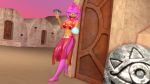  16:9 3d_(artwork) absurd_res against_wall amy_rose anthro barefoot card clothing crystal_ball desert digital_media_(artwork) dress ear_piercing ear_ring eulipotyphlan female hedgehog hi_res leaning leaning_back looking_at_viewer mammal piercing sheikah_stone solo sonic_the_hedgehog_(series) sonicthebitch source_filmmaker tarot_card translucent translucent_clothing widescreen 