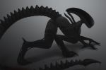  alien alien_(franchise) all_fours breasts butt claws exoskeleton eyeless female hi_res impracticalart looking_back not_furry solo xenomorph 