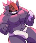  biceps bulge clothed clothing fur gengar genital_outline hat headgear headwear hi_res kokuhane kokuhane_(character) male muscular muscular_male navel nintendo pecs penis_outline pok&eacute;mon pok&eacute;mon_(species) purple_body purple_fur shampoo shampoo_challenge simple_background smile solo underwear video_games white_background 