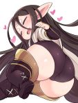  1girl amagaeru_(hylathewet) ass blush closed_eyes granblue_fantasy harvin highres open_mouth pointy_ears rei_(granblue_fantasy) smile solo thighs 