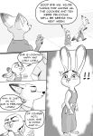  absurd_res anthro canid canine clothed clothing comic dialogue disney english_text female fox fur greyscale group hi_res judy_hopps lagomorph leporid male mammal manga monochrome mother mrs._wilde nick_wilde parent rabbit simple_background smile text the_gory_saint zootopia 