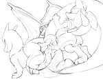  absurd_res anal anal_penetration animal_genitalia animal_penis anthro anthro_penetrating baby_pok&eacute;mon balls black_and_white canid canine canine_penis charizard claws eyes_closed feral fire flaming_tail from_behind_position genitals group group_sex hi_res knot larger_male looking_back lucario male male/male male_penetrated male_penetrating male_penetrating_male mammal membrane_(anatomy) membranous_wings monochrome nintendo penetration penile penile_penetration penis perching_position pok&eacute;mon pok&eacute;mon_(species) riolu scalie sex simple_background size_difference sketch small_dom_big_sub smaller_male tail_embrace tail_grab threesome train_position tricksta video_games white_background wings 