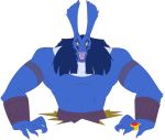  2019 alpha_channel anthro arm_tuft blue_body blue_fur blue_hair clothing copyright_request deity digital_media_(artwork) egyptian_clothing egyptian_mythology elbow_tufts empty_eyes featureless_chest flat_colors fur hair hi_res hole_(pit) jennithedragon jewelry long_hair looking_at_viewer male middle_eastern_mythology mythology open_mouth purple_tongue ring set_(deity) set_(species) simple_background solo tongue transparent_background tuft 