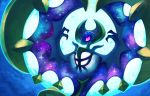  burnbuckie commentary creature english_commentary gen_7_pokemon legendary_pokemon lunala no_humans pokemon pokemon_(creature) purple_eyes signature solo 