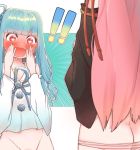  !! 2girls ass bangs blue_hair blue_ribbon blunt_bangs blush bottomless brown_eyes detached_sleeves drooling eyebrows_visible_through_hair full-face_blush groin hair_intakes hair_ribbon hands_on_own_face hands_up heart heart-shaped_pupils kotonoha_akane kotonoha_aoi long_hair long_sleeves multiple_girls no_pants open_mouth out-of-frame_censoring panties pink_hair ribbon siwasunohige striped striped_panties symbol-shaped_pupils underwear voiceroid yuri 