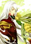  1boy 1girl blonde_hair candle0213 coat duke_pantarei fairy green_eyes height_difference long_hair red_eyes short_hair sylph tales_of_(series) tales_of_vesperia white_hair 