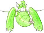  1girl arthropod artist_request breasts female feral furry green_body insect looking_at_viewer nintendo pok&#233;mon pokemon pussy pussy_juice red_eyes scyther spread_legs spreading unknown_artist video_games 