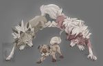  ambiguous_gender anthro brown_body brown_fur canid canine claws dewclaw elementalspirits evolutionary_family feral fingers fur horn lycanroc mammal midday_lycanroc midnight_lycanroc nintendo pok&eacute;mon pok&eacute;mon_(species) realistic red_body red_fur rockruff signature tuft video_games were white_body white_fur 