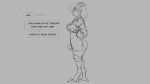  16:9 2020 breasts butt clothing dialogue dragon english_text female grey_background hair hand_on_breast horn monochrome nipples simple_background solo surprise text torn_clothing transformation watsup widescreen 