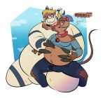  digimon digimon_(species) gomamon male mammal mouse murid murine overweight respecies rodent trevor-fox_(character) weight_gain 