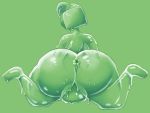  anus balls big_balls big_butt bottom_heavy butt creativecoucal genitals goo_creature green_body green_skin huge_butt humanoid male presenting presenting_hindquarters puffy_anus simple_background solo thick_thighs translucent 
