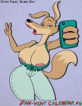  anthro australian_flag big_breasts blinky_bill_(series) blu3danny breasts canid canine canis clothed clothing daisy_dingo digital_media_(artwork) dingo english_text female hi_res lipstick makeup mammal nipple_slip nipples open_mouth peace_sign_(disambiguation) seductive simple_background solo text wide_hips 