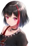  1girl bang_dream! black_hair bob_cut highres mia_(fai1510) mitake_ran multicolored_hair red_eyes red_hair short_hair streaked_hair 