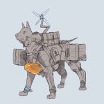  buta99 canid canine canis clothed clothed_feral clothing death_stranding domestic_dog feral full-length_portrait fur grey_body grey_clothing grey_ears grey_fur grey_tail mammal portrait simple_background solo 