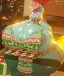  3d_(artwork) anthro areola areola_slip big_breasts blush breasts christmas christmas_tree digital_media_(artwork) equid equine female friendship_is_magic gingerbread_man hi_res holidays horse huge_breasts hyper hyper_breasts hyperwave9000 looking_at_viewer mammal mature_female mrs._cake_(mlp) my_little_pony nipple_slip pony solo thick_thighs tree 