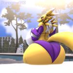  3d_(artwork) anthro big_breasts big_butt bikini bra breasts butt clothing digimon digimon_(species) digital_media_(artwork) female huge_breasts huge_butt hyper hyper_breasts hyper_butt looking_at_viewer person-420 renamon solo source_filmmaker swimwear tight_clothing tight_underwear underwear 