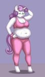 anthro bodily_fluids breasts cleavage clothed clothing equid female friendship_is_magic hi_res horn lordstormcaller mammal my_little_pony slightly_chubby solo sweat sweetie_belle_(mlp) unicorn 