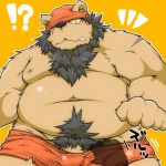  ! 1:1 2015 ? anthro belly blush bulge clothing genitals humanoid_hands kemono male mammal moobs navel nipples overweight overweight_male penis pubes simple_background solo suishou0602 underwear ursid 