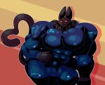  abs anthro anthrofied big_muscles black_body black_fur bodysuit cartoon_network clothing domestic_cat einthebusinessdeer felid feline felis fur huge_muscles hyper hyper_muscles male mammal mao_mao:_heroes_of_pure_heart mature_male muscular pecs shin_mao skinsuit solo tight_clothing whiskers yellow_eyes 