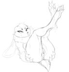  2019 anthro anus armello black_and_white breasts butt elyssia_(armello) female genitals guoh hi_res lagomorph legs_up leporid looking_aside lying mammal monochrome nude on_back presenting presenting_pussy pussy rabbit simple_background sketch solo video_games white_background 