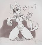  &lt;3 4_fingers anthro areola bed bedroom bedroom_eyes bodily_fluids breasts clitoris diagamon digitigrade female fingers furniture gasping genital_fluids genitals gesture glistening glistening_body inner_ear_fluff lucario monochrome narrowed_eyes nintendo nude on_knee pointing pointing_at_viewer pok&eacute;mon pok&eacute;mon_(species) presenting pussy pussy_juice seductive smile solo tail_tuft tired tuft video_games wet 