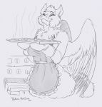  apron apron_only avian baking clothing cookie evelyn_(oc) fan_character food gryphon hi_res mostly_nude my_little_pony mythological_avian mythology oven_mitts phathusa steam wings 