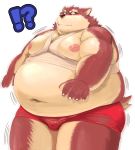  ! 2016 ? anthro belly bulge canid canine clothing hi_res humanoid_hands iwano kemono male mammal moobs navel nipples obese overweight overweight_male simple_background solo underwear white_background 