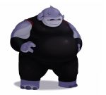  2012 alien anthro belly bodily_fluids bottomwear clothing disney gantu humanoid_hands iwano kemono lilo_and_stitch male obese overweight overweight_male pants shirt simple_background solo sweat topwear white_background 