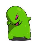  beta_pokemon commentary creature dab_(dance) english_commentary fatmanass full_body green_theme larvitar_(beta) no_humans pokemon pokemon_(creature) pokemon_(game) pokemon_gsc pokemon_gsc_beta shadow solo standing transparent_background 