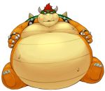  2012 anthro belly blush bodily_fluids bowser iwano kemono koopa mario_bros nintendo obese overweight scalie simple_background sitting solo sweat video_games white_background 