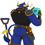  1:1 alpha_channel anthro armor belt bovid bovine butt cattle clothed clothing ear_piercing ear_ring headgear helmet horn male mammal muscular muscular_male notkastar piercing pouch_(disambiguation) rivals_of_aether shovel shovel_knight_(character) signature solo tools underwear video_games warrior 