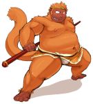  2013 anthro belly clothing haplorhine humanoid_hands iwano kemono male mammal monkey moobs navel nipples overweight overweight_male primate simple_background solo underwear white_background 