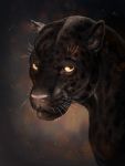  2020 ambiguous_gender black_body black_fur digital_media_(artwork) english_text felid feral fur hi_res himeragoldtail jaguar looking_at_viewer mammal pantherine portrait simple_background solo spots spotted_body spotted_fur text whiskers yellow_eyes 