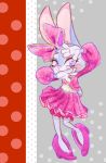  2020 anthro blush bottomwear clothed clothing disney fully_clothed fur grey_body grey_fur hi_res judy_hopps lagomorph leporid mammal painting_(artwork) purple_eyes rabbit skirt smile solo strawberry628_(artist) traditional_media_(artwork) watercolor_(artwork) zootopia 