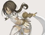  keemu_(occhoko-cho) long_hair navel original ponytail sword weapon 