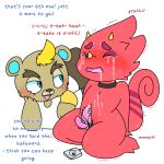  1:1 alpha_channel animal_crossing animal_genitalia animal_penis anthro beaver begging blonde_hair blush bodily_fluids c.j._(animal_crossing) chameleon clothed clothing crying cum cum_on_self darcygotzi dialogue digital_media_(artwork) drooling duo english_text flick_(animal_crossing) fur genital_fluids genitals hair hemipenes lizard lying male male/male mammal multi_genitalia multi_penis multiple_orgasms nintendo on_side open_mouth orgasm overstimulation penile penis red_body red_scales reptile rodent saliva scales scalie sex_toy tears teeth text tongue vibrator vibrator_on_penis video_games 