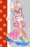  2020 anthro blush bow_ribbon clothed clothing disney dress fully_clothed hi_res judy_hopps lagomorph leporid mammal open_mouth open_smile painting_(artwork) rabbit smile solo strawberry628_(artist) traditional_media_(artwork) watercolor_(artwork) zootopia 
