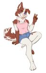  5_fingers anthro border_collie breasts canid canine canis clothed clothing collie digital_media_(artwork) domestic_dog female fingers fur herding_dog heterochromia kaitycuddle mammal pastoral_dog paws sheepdog signature simple_background sitting smile solo tongue tongue_out 