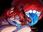  anthro bodily_fluids canid canine canis darkflamewolf drooling ear_piercing female hi_res industrial_piercing mammal one_eye_closed piercing saliva solo tail_maw tail_mouth taylor_renee_wolford_(darkflamewolf) teeth tongue tongue_out wink winking_at_viewer wolf yeenr yellow_eyes 