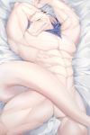  abs alvedo_vhiich arknights blush featureless_crotch hi_res looking_at_viewer male mostly_nude muscular muscular_male no_sclera nude pecs rangers_(arknights) red_eyes scales scalie scarf sharp_teeth solo teeth video_games white_body white_scales 