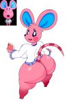  2020 animal_crossing anthro big_butt blush bottomless breasts butt candi_(animal_crosssing) clothed clothing curvy_figure digital_media_(artwork) female fur hair hi_res kirbot12 looking_at_viewer mammal mouse murid murine nintendo nude open_mouth rodent short_stack simple_background smile solo thick_thighs topwear video_games voluptuous 
