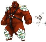  2009 anthro belly brown_body brown_fur fur humanoid_hands kodanukimanpuku male mammal moobs nipples overweight overweight_male simple_background solo text ursid white_background 