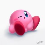  1:1 2020 blush corvus_m18 digital_media_(artwork) female genitals hi_res kirby kirby_(series) masturbation nintendo not_furry one_eye_closed open_mouth puffball pussy signature simple_background sitting solo spread_legs spreading video_games waddling_head 