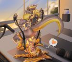  anal anthro dragon duo exercise goldy_(golden.dragon) gym khierev male male/male muscular nikoskull scalie western_dragon wings workout 