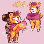  &lt;3 1:1 2020 ambiguous_penetration animal_crossing anthro anthro_penetrated areola big_breasts blush blush_stickers bodily_fluids bottomless bouncing_breasts breasts brown_hair clothed clothing dark_skin dialogue drooling english_text eyeshadow eyewear female female_on_human female_penetrated footwear from_behind_position fur genital_fluids genitals glasses hair half-closed_eyes hi_res high_heels huge_breasts human human_on_anthro human_penetrating human_penetrating_anthro interspecies kyaramerucocoa looking_at_viewer looking_pleasured makeup male male/female male_on_anthro male_penetrating male_penetrating_female mammal narrowed_eyes nintendo nipple_outline nipples one_breast_out pants_down partially_clothed penetration pink_areola pink_background pink_eyeshadow pink_nipples pussy pussy_juice saliva sex shoes simple_background sound_effects speech_bubble standing standing_sex tammy_(animal_crossing) text tongue tongue_out ursid video_games yellow_body yellow_fur 