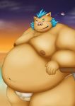  2020 anthro belly blush brown_body brown_fur bulge burenai clothing fur gouryou hi_res humanoid_hands kemono male mammal moobs navel night nipples obese outside overweight overweight_male solo suid suina sus_(pig) tokyo_afterschool_summoners underwear video_games wild_boar 