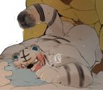  anal animal_crossing anthro anthrofied blush butt duo elvis_(animal_crossing) felid fur hyaku_(artist) lion male male/male mammal muscular muscular_male nintendo pantherine pecs pillow rolf_(animal_crossing) scar sex tiger video_games white_body white_fur 