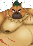  2020 anthro belly brown_body brown_fur burenai canid canine canis cute_fangs domestic_dog fur hi_res kemono male mammal moobs navel nipples obese overweight overweight_male scar solo tokyo_afterschool_summoners video_games yasuyori 