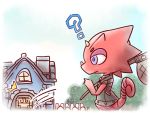  4:3 animal_crossing chameleon clothing fence flick_(animal_crossing) horn lizard net nintendo oden_(artist) red_body red_scales reptile scales scalie tree video_games 